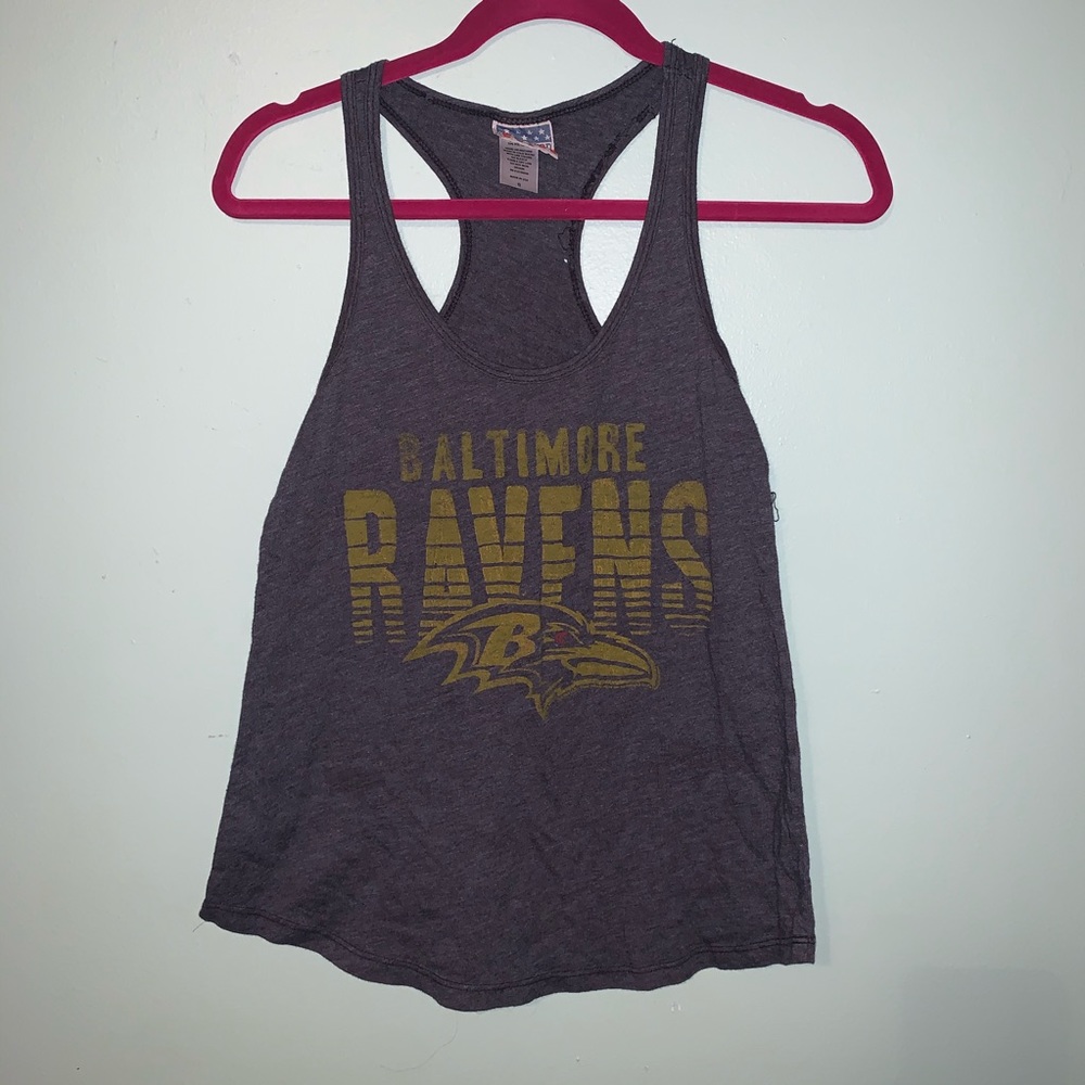 Gray Baltimore Ravens Racerback Tank Top